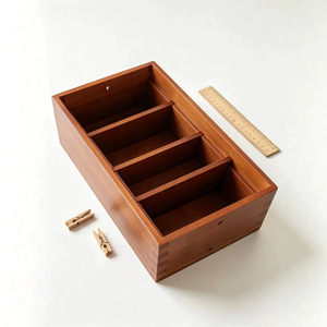 Office Organizer Solid Wood Rectangular <b>Desk</b> Storage Box For Stationery And <b>Electronics</b> - Product Image 3