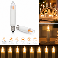 Ampoule LED à filament T15 E10, type bougie, 8-55V 0.2W, lampe de remplacement pour arche de bougies de Noël Schwibbogen