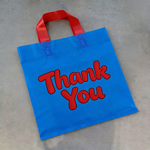 Wholesale Custom Plastic Shopping Bag With Logo Recyclable Bag Die Cut Handle Groceries Business Promotion Shopping Bags