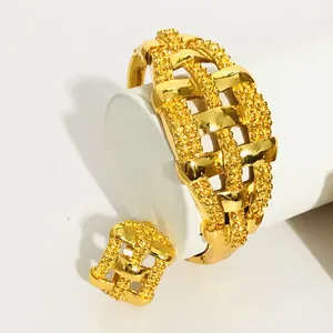 Golden Star Jewelry Yellow Golden Color Dubai Style Wedding Women Bangles