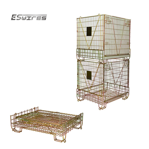 <span class=keywords><strong>Cage</strong></span> de conteneur en acier galvanisé, pliable, pliable, en PET, pour stockage de treillis métallique - Product Image 2