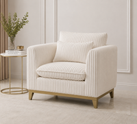 Canapé-lit minimaliste sans structure en tissu velours côtelé avec pieds en acier inoxydable pour salon, rembourrage en éponge