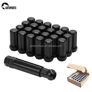 Bộ ốc bánh xe <span class=keywords><strong>14x1.5</strong></span> 7 cạnh, 24 chiếc, màu đen, kèm một cờ lê - Product Image 2