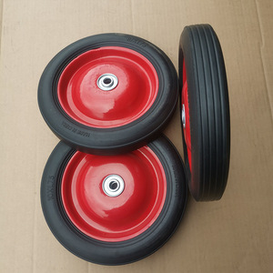 Mh Solid Rubber Caster Wheels 10 Inch Bolt Hole Type Silent Operation <b>For</b> Handcart <b>Tool</b> <b>Cart</b> - Product Image 2