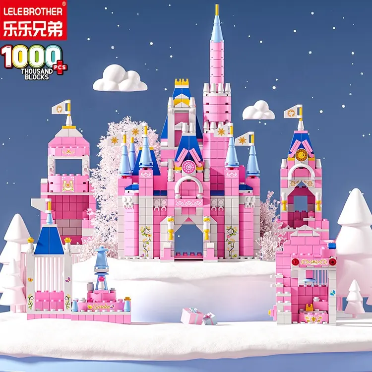 LELE BROTHER 1000 Buah Blok Bangunan Istana Putri Konstruksi Taman Gadis Kemasan Tas Mainan DIY