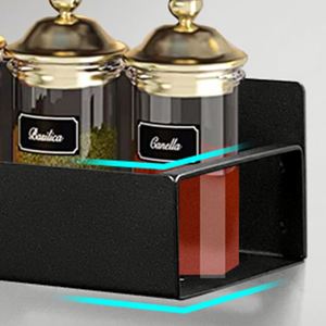 Accessoires de cuisine, organisateur d'épices, support de rangement pour condiments, lot de 4, étagère à épices magnétique mobile pour réfrigérateur - Product Image 3