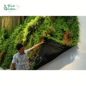 Artificial green foliage plants decoration wall panel backdrop vertical garden indoor plastic customize