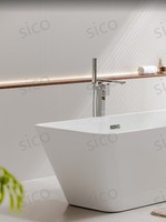 Baignoire carrée moderne autoportante en acrylique pour intérieur/extérieur, baignoire d'angle avec certification CUPC pour hôtels