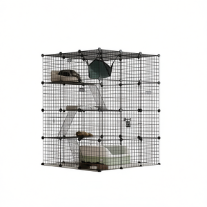 <b>Cat</b> Play <b>Tunnel</b> Cage Steel Wire Rectangle Modern Indoor Pet House Medium Size - Product Image 1