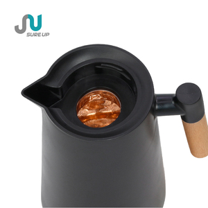 Carafe <span class=keywords><strong>isotherme</strong></span> sous vide 1,0 L, doublure en verre rose, poignée en <span class=keywords><strong>bois</strong></span>, maintien au chaud et au froid pendant 48h, <span class=keywords><strong>pichet</strong></span> à eau isolé pour la maison - Product Image 5