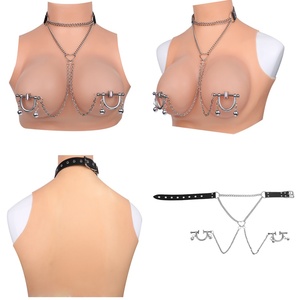 QKKQ Metal Nipple <b>Clamps</b> with Bells and Collar Leather Choker <b>U</b> Shaped <b>Clamps</b> Nipple Toys Breast Clips BDSM Sex Toys for Couples - Product Image 2