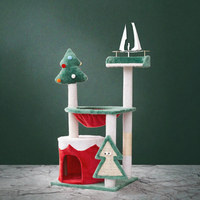 En gros Arbre à chat moderne de luxe en bois, tour, maison, griffoir et structure d'escalade, emballage carton écologique pour animaux de compagnie