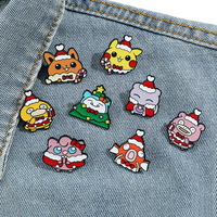Broches de Pokémon de la Serie Navideña de Dibujos Animados, Bestias Mágicas, Duendecillos, Accesorios de Metal