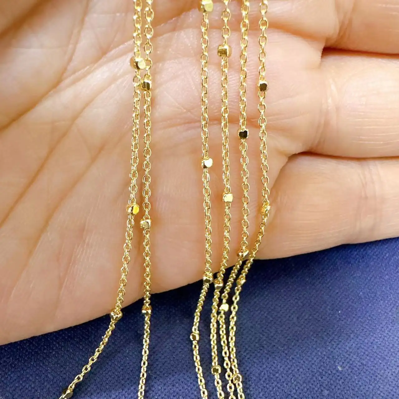 Trendy Design Gold Plated Metal Roll Chain Waterproof Copper Meter Link For Jewelry Making DIY Necklace Bracelet Accessory