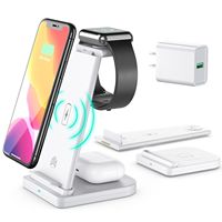 Nouvelles idées de produits Chargeur sans fil mobile 3 en 1 amovible 15W rapide pour iPhone Station de charge sans fil