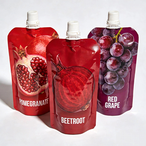 Leak Proof Spouted Pouch for Juice Packaging Custom Printed Stand up Drink Bag for Beverage Brands Logo
