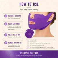 Masque Hydrogel Nuit V-Line Effet Menton Affiné au Retinol, Panthénol et Extrait de Pois Papillon – Soin Visage PM pour une Ligne de Menton Définie – Cosmétiques Marque Blanche