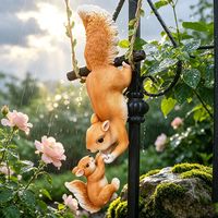 Ornement créatif en résine en forme d'écureuil simulé, pendentif pour pot de fleurs, décoration de jardin, accessoire suspendu DIY, emballage en boîte en papier