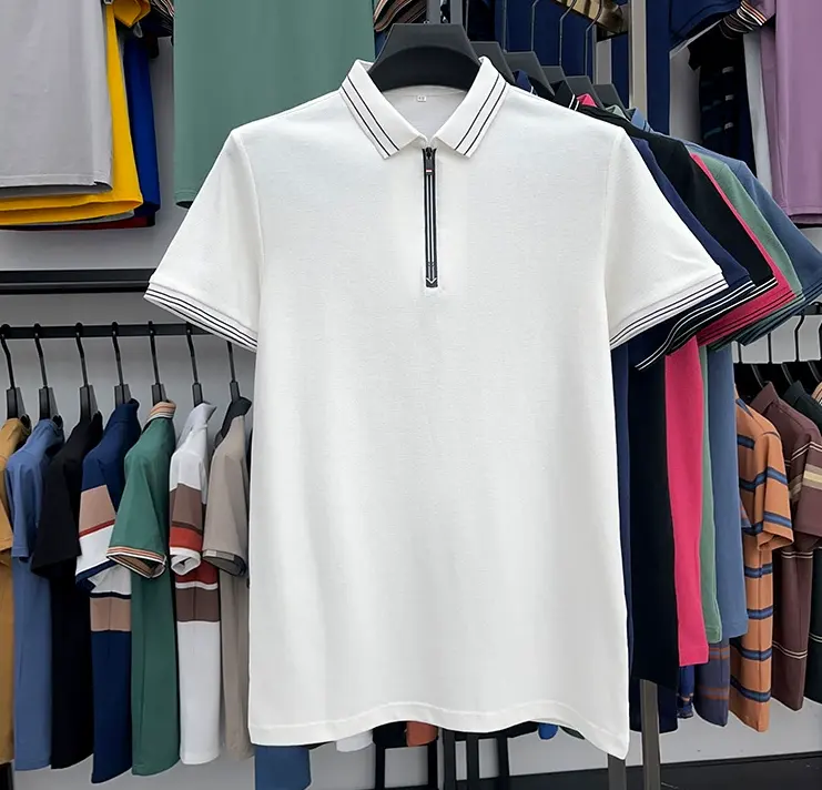 ग्रीष्मकालीन नए आगमन उच्च गुणवत्ता वाले ओम ब्रांड बुना आकस्मिक फैशन व्यवसाय पुरुषों की पोलो टी-शर्ट