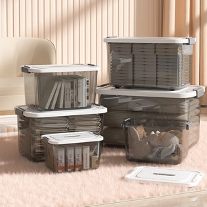 Transparent Storage <b>Box</b> Rectangle Stacking <b>Plastic</b> Container For Clothes Toys Snacks Home Organization - Product Image 3