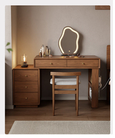 Table de toilette moderne simple en bois massif durable et extensible avec rangement, meuble de salle de bain pour la maison, coiffeuse pour chambre et hôtel