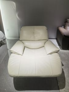 Sillón Reclinable Eléctrico Moderno de Gravedad Cero con un Solo Asiento, Giratorio, de Cuero, Color Blanco, con Puerto USB - Product Image 5