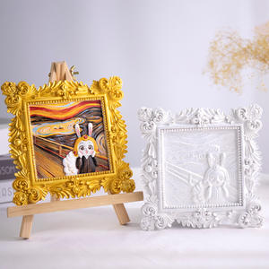 Estilo de dibujos animados pintado a mano acrílico relleno Digital <span class=keywords><strong>pintura</strong></span> al óleo jugar conejo tesoro tres vías alivio lindo conejo DIY impresión - Product Image 3