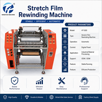 Machine de rembobinage et de découpe automatique à grande vitesse multifonctionnelle HT-500 HONTO pour film alimentaire PE, film étirable PVC