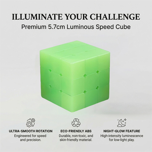 <span class=keywords><strong>Cube</strong></span> Magique Lumineux 3x3x3 en Plastique Vierge 3D Personnalisable, Vert Fluorescent, Rotatif, qui Brille dans le Noir - Product Image 4