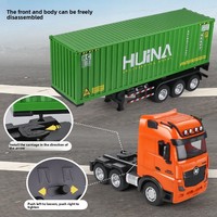 Camion porte-conteneurs télécommandé Huina 1317 à neuf canaux en alliage, semi-remorque électrique, jouet pour enfants prêt à l'emploi