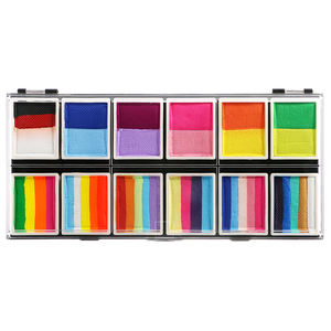 <span class=keywords><strong>Kit</strong></span> de <span class=keywords><strong>peinture</strong></span> de fête d'halloween professionnel arc-en-ciel aquarelle fendu gâteau pochoirs visage corps <span class=keywords><strong>peinture</strong></span> Palette caractéristique à base d'eau - Product Image 1