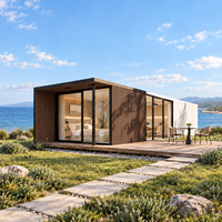 Maison préfabriquée modulaire de luxe, petite, à 1 étage, en acier, isolée, légère, pour bureau, hôtel, maison, cabane mobile, Airbnb, complexe hôtelier