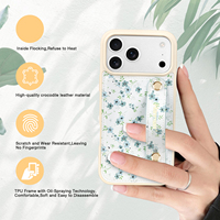 Étui de téléphone personnalisé de luxe, design floral peint à la UV, TPU+PU pour 13 Pro, cuir microfibre, antichoc, étanche, protection 360°