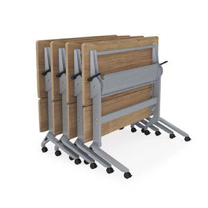 סט שולחן וכסאות מתכת מודרניים מתקפלים עם גלגלים של LIWEI, ריהוט משרדי מתקפל - Product Image 1