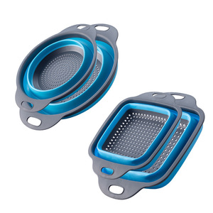 Rond <span class=keywords><strong>Silicone</strong></span> Pliable Au-Dessus De L'évier <span class=keywords><strong>Passoire</strong></span> <span class=keywords><strong>Rétractable</strong></span> Avec Poignée Cuisine Pliant <span class=keywords><strong>Passoire</strong></span> Bols Vidange Filtre À Eau - Product Image 1