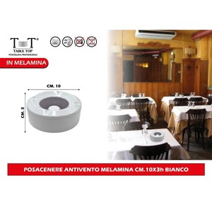 Cendrier en mélamine coupe-vent blanc CM.10X3h - Product Image 1