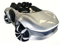 Voiture électrique en plastique élégante pour enfants, équipée de lumières clignotantes stylées et d'un design réaliste