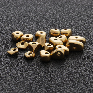 Irregular Geometric Gold Tone <b>Beads</b> 18k Titanium Steel Spacer <b>Beads</b> For Bracelets And <b>Necklaces</b> Unisex Jewelry Making Supplies - Product Image 3