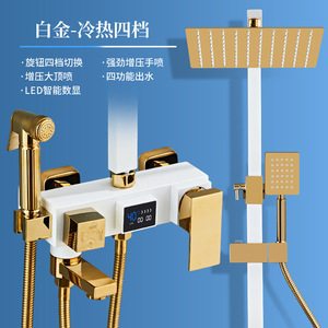 Digital Display Thermostatic Shower Set Brass Valve Core Rain Shower Head With Handheld For Bathroom - Product Image 4