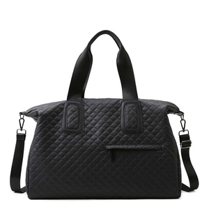 กระเป๋าเดินทางแบบถือสะพายไหล่ Unisex Oxford Sport Weekender ลายเพชร สายปรับได้ ความจุขนาดใหญ่ ปิดด้วยซิป กันน้ำ - Product Image 5