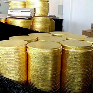 แผ่นรองเค้กกระดาษแข็งเคลือบเงา Sunshine Drums ขนาด 6/8/10/12/14 นิ้ว รูปทรงต่างๆ สำหรับอาหาร ป้องกันคราบไขมัน สีสันปรับแต่งได้ - Product Image 1
