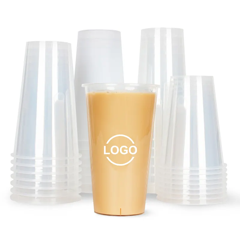 Customized cup bubble milk tea cup hot drink pp plastic cup disposable