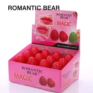 Baume à Lèvres Bâton Bio Fruits Ours Romantique LB01A2 Vegan Naturel à Base de Plantes Vente en Gros Mignon 24 Pièces par Boîte, Baume à Lèvres Balle Fraise Rouge - Product Image 2