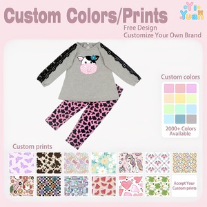 ชุดเด็กผู้หญิงน่ารักสไตล์ลำลอง ตกแต่งลายวัว เสื้อแขนยาวสีเทา กางเกงเลกกิ้งลายวัวสีชมพู ชุดเข้าชุดเนื้อผ้านุ่ม - Product Image 3