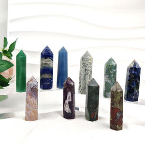 Vente en gros de pierres de guérison naturelles de haute qualité, pointe de baguette, tour de cristal en matériaux mixtes, artisanat pour la décoration - Product Image 3
