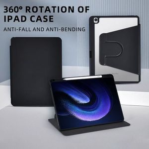 Étui pour tablette en cuir PU magnétique à rotation 360 degrés, couverture intégrale, fente pour stylo, acrylique transparent PC avec étui en TPU pour <span class=keywords><strong>iPad</strong></span> 10.9, <span class=keywords><strong>pochette</strong></span> rabattable - Product Image 4