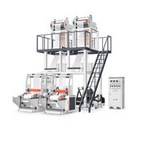 Nouvelle machine de soufflage de film HDPE/LDPE automatique à vis simple et double tête de moulage avec moteur, production de 150 kg/h, garantie de 3 ans