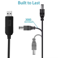 Cable de Alimentación con Aumento de Voltaje Wavelink, 5.5x2.1mm USB DC 5V a 12V, Cargador con Cubierta de PVC para Router, Cámara, Ventilador, Luz LED