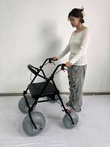 BW04 Chariot de plage <span class=keywords><strong>tout</strong></span>-<span class=keywords><strong>terrain</strong></span> à dégagement rapide avec cadre en acier au carbone, capacité de charge de 100 kg, largeur de siège de 45 cm, <span class=keywords><strong>4</strong></span> <span class=keywords><strong>roues</strong></span> avec <span class=keywords><strong>roues</strong></span> à ballon - Product Image 4