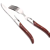 Stainless Steel Silverware Flatware with Wooden Handle